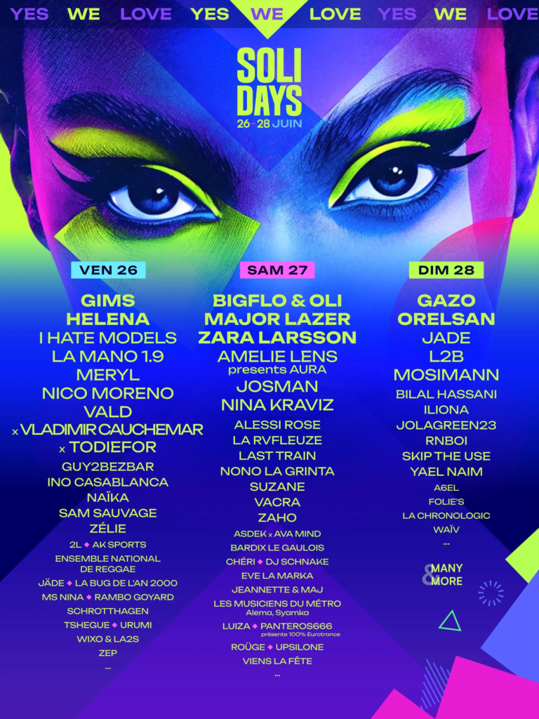 Solidays 2026 prod jour
